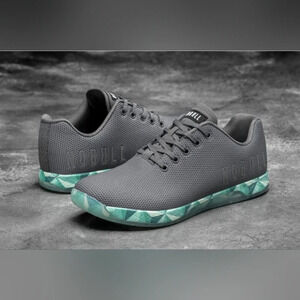 NOBULL Trainers Gray Teal Blue green Weightlifting Cross Fit sneakers shoes 8.5